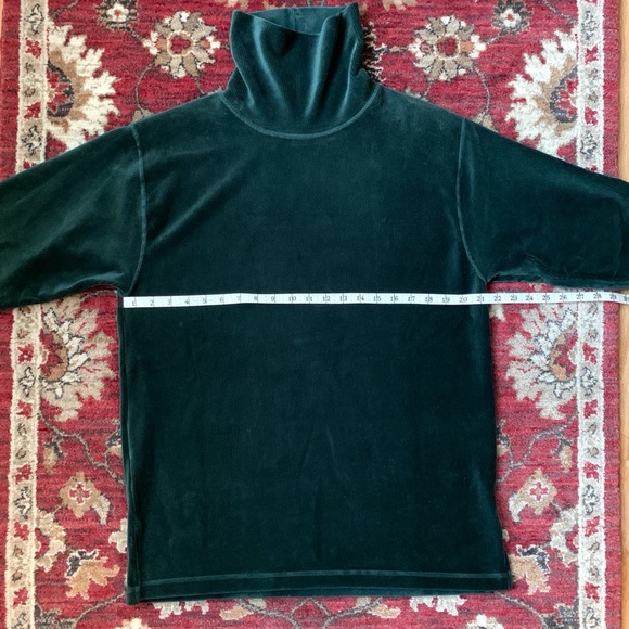 1980s dark green velour turtleneck top and long skirt set special occasion - Picture 7 of 13